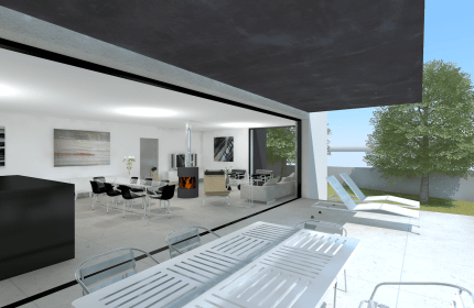 Projet maison contemporaine plain-pied avec de 130 m² et piscine - Architecte Claude Veyret Lyon