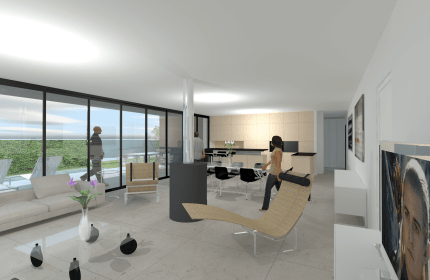 Projet maison contemporaine plain-pied avec de 130 m² et piscine - Architecte Claude Veyret Lyon