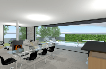 Projet maison contemporaine plain-pied avec de 130 m² et piscine - Architecte Claude Veyret Lyon