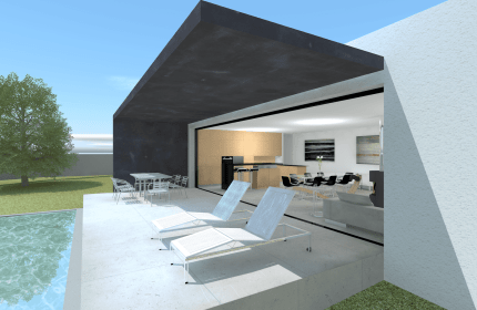 Projet maison contemporaine plain-pied avec de 130 m² et piscine - Architecte Claude Veyret Lyon