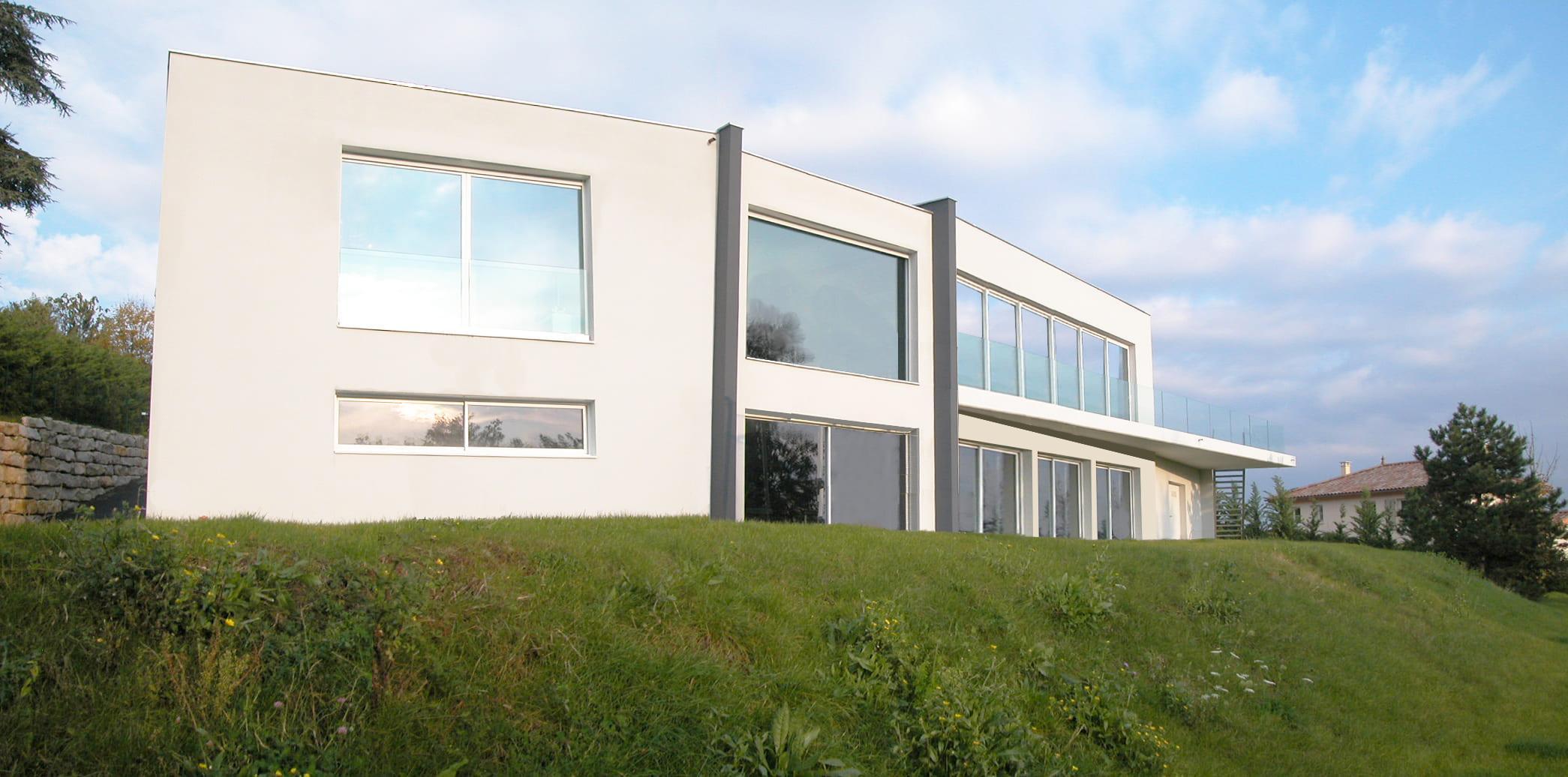 Maison contemporaine panoramique 390 m² - Architecte Claude Veyret Lyon