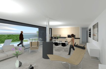 Projet maison contemporaine plain-pied avec de 130 m² et piscine - Architecte Claude Veyret Lyon