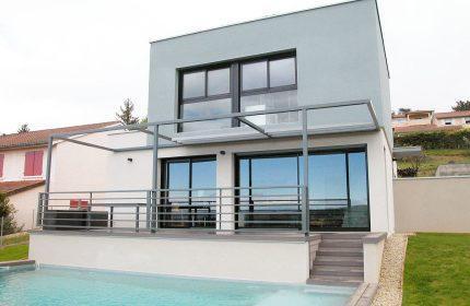 Maison contemporaine avec piscine - Maison d'architecte Lyon 125 m²