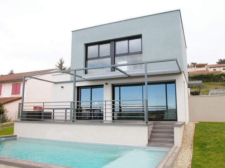 Maison contemporaine avec piscine - Maison d'architecte Lyon 125 m²