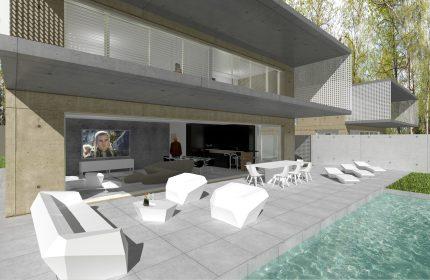 Deux maisons contemporaines dans un parc près de Bourg-en-Bresse - Piscine