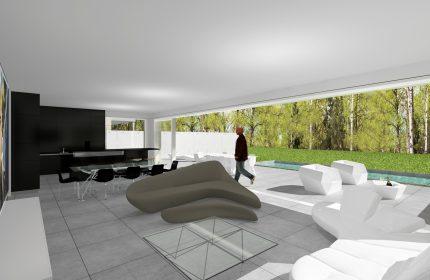 Deux maisons contemporaines dans un parc près de Bourg-en-Bresse - Salon