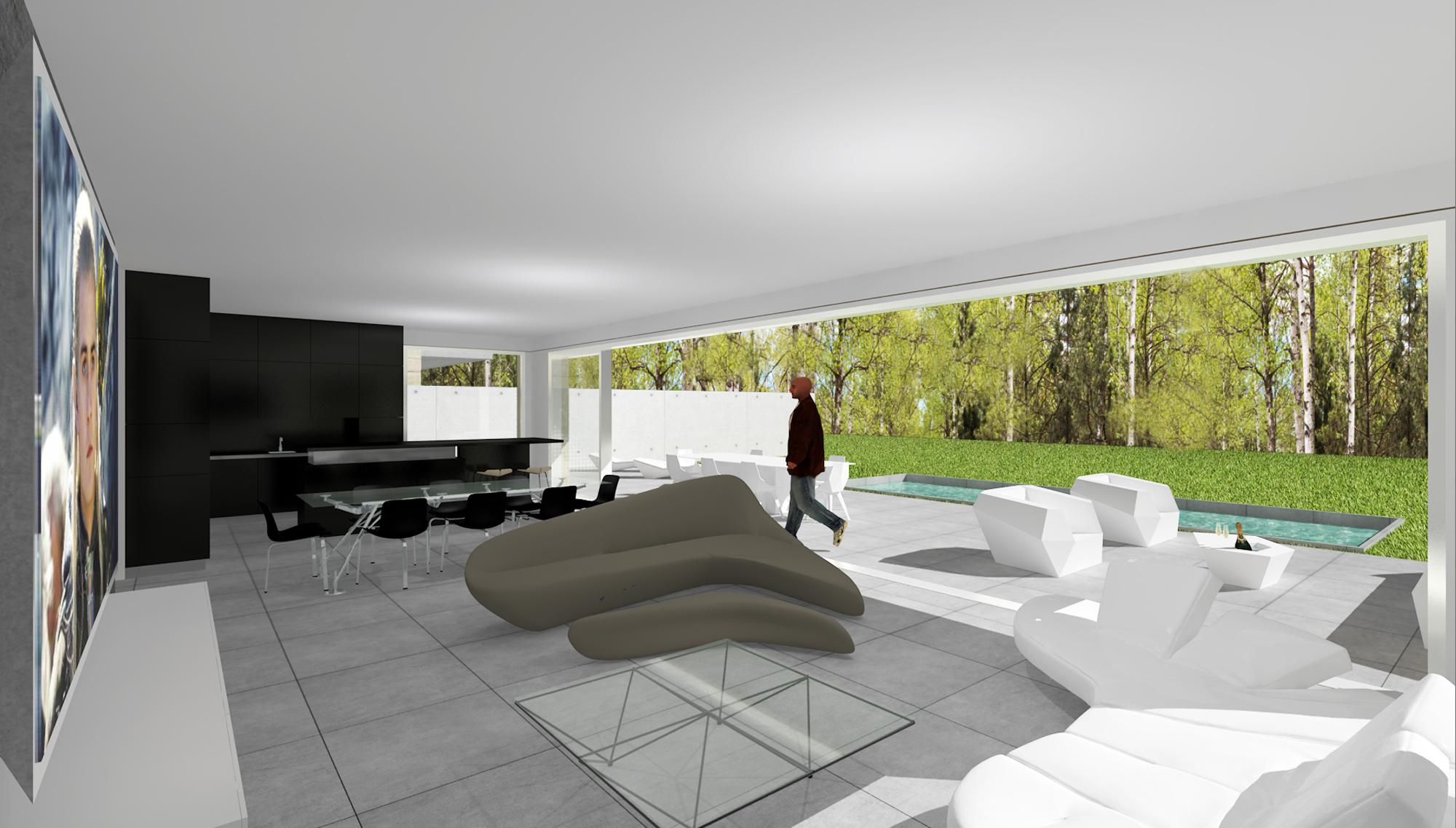 Deux maisons contemporaines dans un parc près de Bourg-en-Bresse - Salon