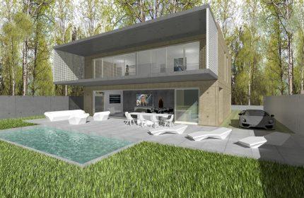 Deux maisons contemporaines dans un parc près de Bourg-en-Bresse - Vue maison entière