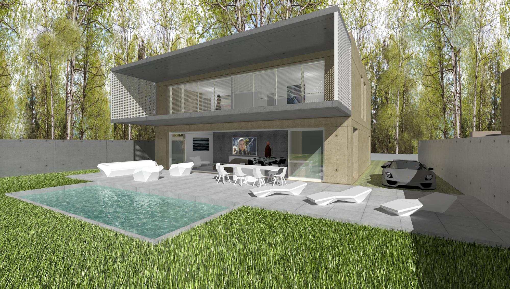 Deux maisons contemporaines dans un parc près de Bourg-en-Bresse - Vue maison entière