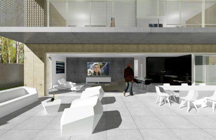 Deux maisons contemporaines dans un parc près de Bourg-en-Bresse - Terrasse