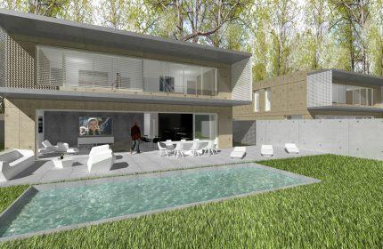 Deux maisons contemporaines dans un parc près de Bourg-en-Bresse - Vue globale