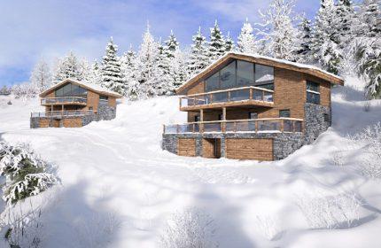 Deux chalets contemporains en haute montagne de luxe