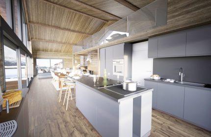 Deux chalets contemporains en haute montagne de luxe - cuisine